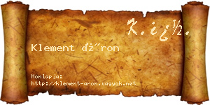 Klement Áron névjegykártya