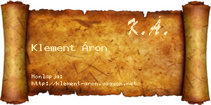 Klement Áron névjegykártya