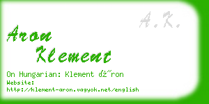 aron klement business card